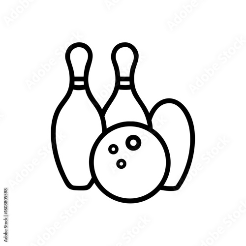 Icon of a bowling ball and pins representing the sport