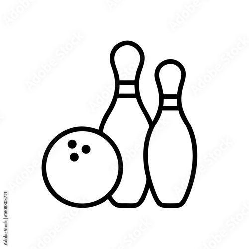 Icon of a bowling ball and pins representing the sport