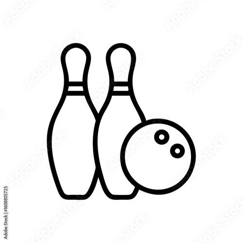 Icon of a bowling ball and pins representing the sport