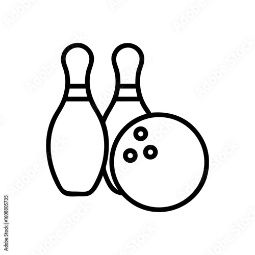 Icon of a bowling ball and pins representing the sport