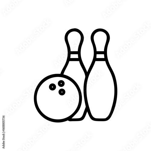 Icon of a bowling ball and pins representing the sport