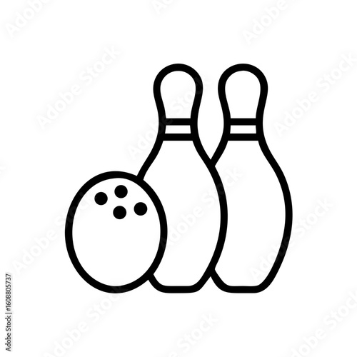Icon of a bowling ball and pins representing the sport
