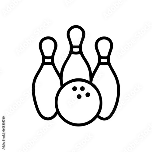 Icon of a bowling ball and pins representing the sport