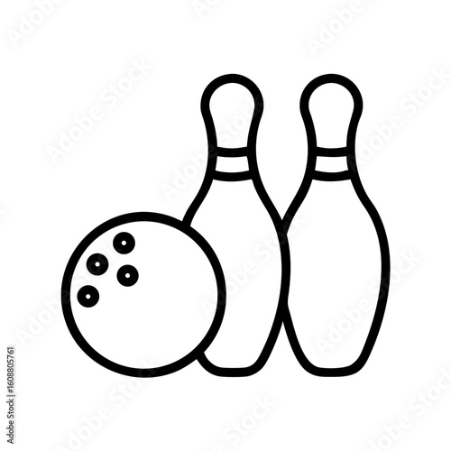 Icon of a bowling ball and pins representing the sport