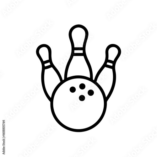 Icon of a bowling ball and pins representing the sport