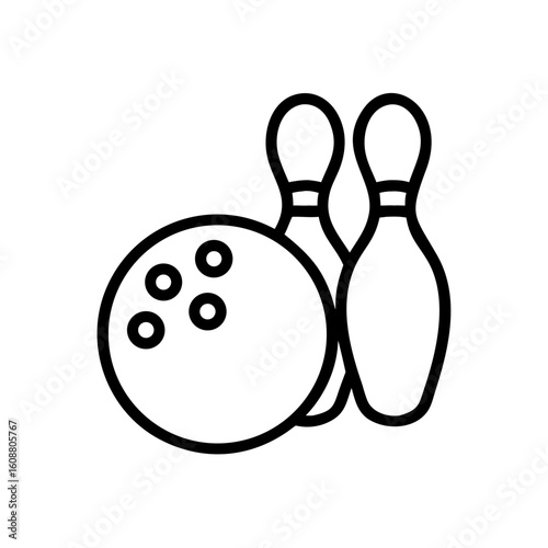 Icon of a bowling ball and pins representing the sport