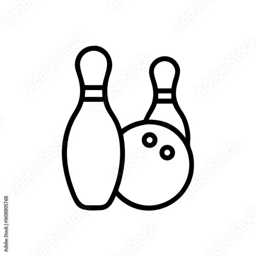 Icon of a bowling ball and pins representing the sport