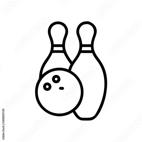 Icon of a bowling ball and pins representing the sport
