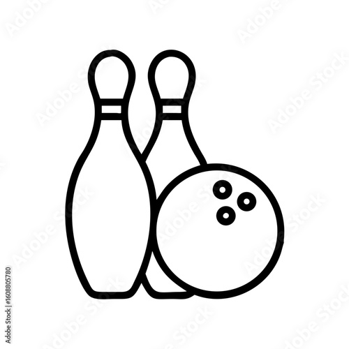 Icon of a bowling ball and pins representing the sport