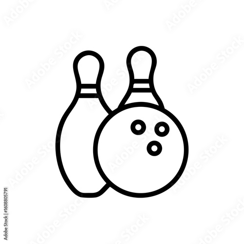 Icon of a bowling ball and pins representing the sport