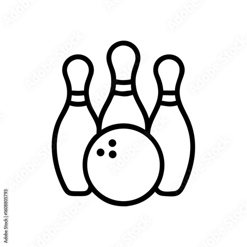 Icon of a bowling ball and pins representing the sport