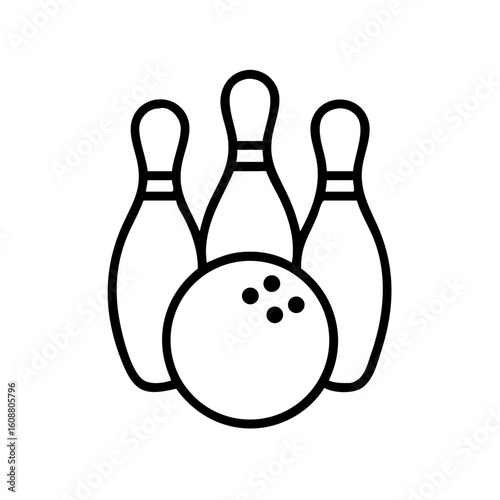 Icon of a bowling ball and pins representing the sport