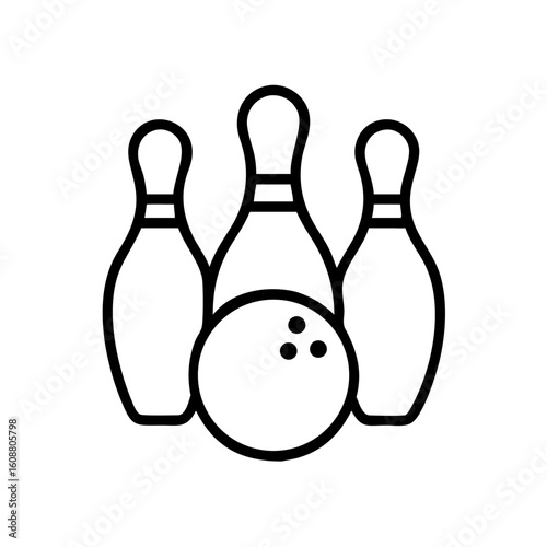 Icon of a bowling ball and pins representing the sport