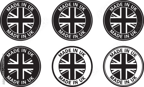 British flag emblems made in uk union jack seal, made in uk, british flag, union jack, emblem, seal, stamp, circular, graphic, design, national, symbol, country, origin, manufacturing, quality, certif
