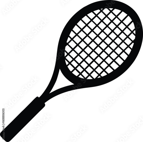 Tennis Silhouette Vector - Racket and Sport Theme - Summer, Wimbledon, and Fitness Illustration