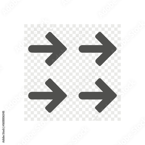 Dark Gray Arrows Pointing Right direction forward