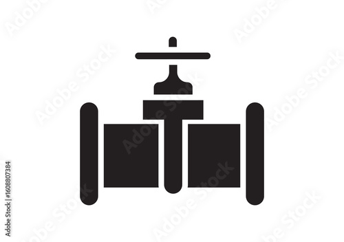 Set of black fence on white background.gate valve pipe Icons Collection – Multiple Vector Styles Icons