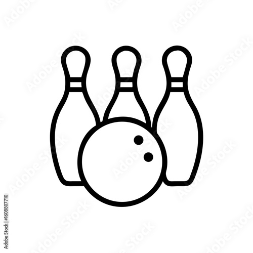 Icon of a bowling ball and pins representing the sport