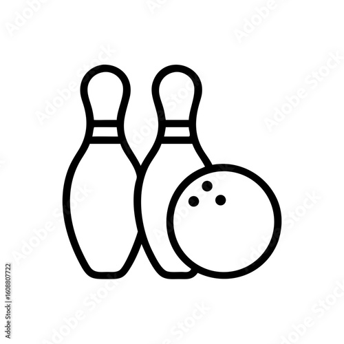 Icon of a bowling ball and pins representing the sport