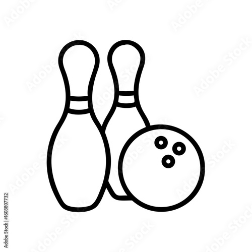 Icon of a bowling ball and pins representing the sport