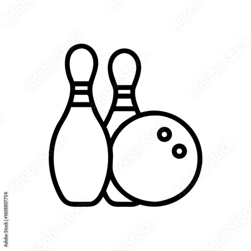Icon of a bowling ball and pins representing the sport