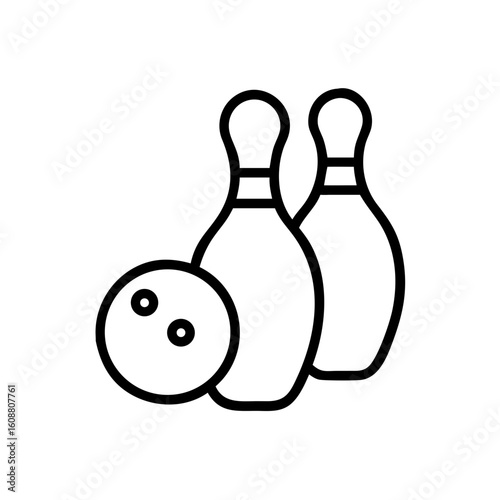 Icon of a bowling ball and pins representing the sport