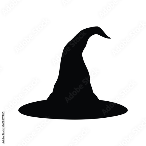 A Silhouette of a Classic Witch's Hat with a Curled Point