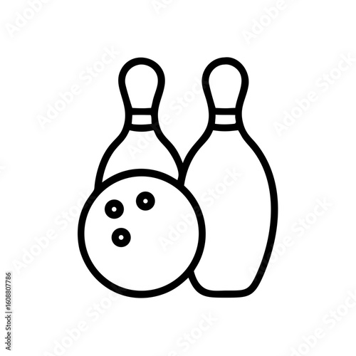 Icon of a bowling ball and pins representing the sport
