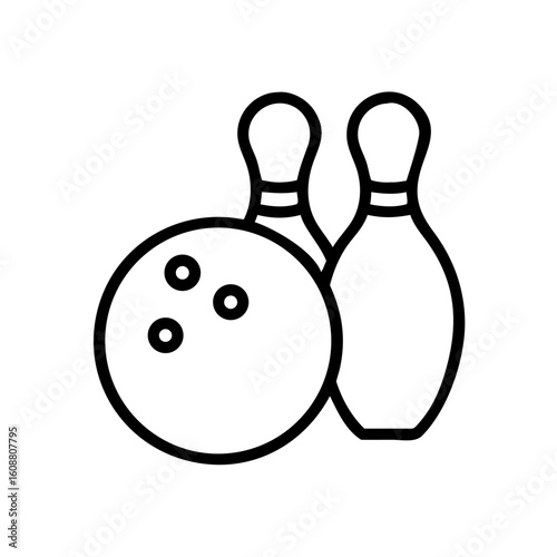 Icon of a bowling ball and pins representing the sport