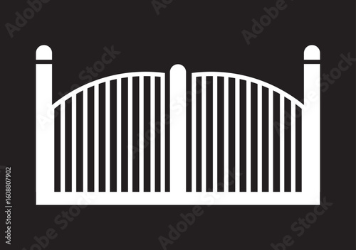 Set of black fence on white background.gate valve pipe Icons Collection – Multiple Vector Styles Icons