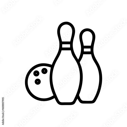 Icon of a bowling ball and pins representing the sport
