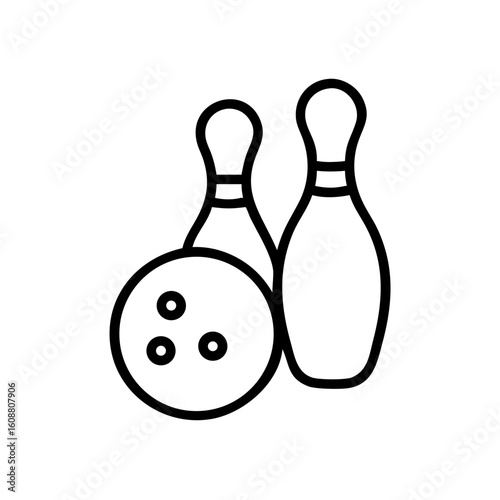 Icon of a bowling ball and pins representing the sport