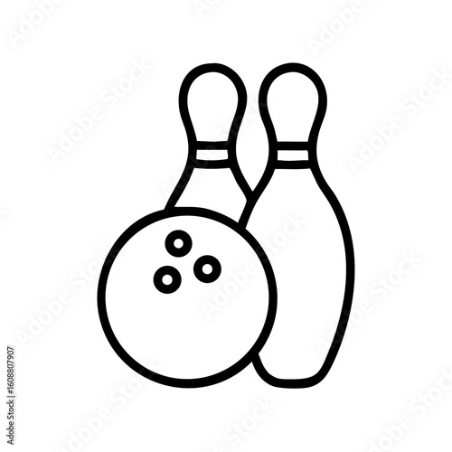 Icon of a bowling ball and pins representing the sport