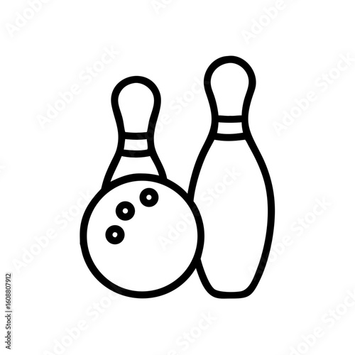 Icon of a bowling ball and pins representing the sport