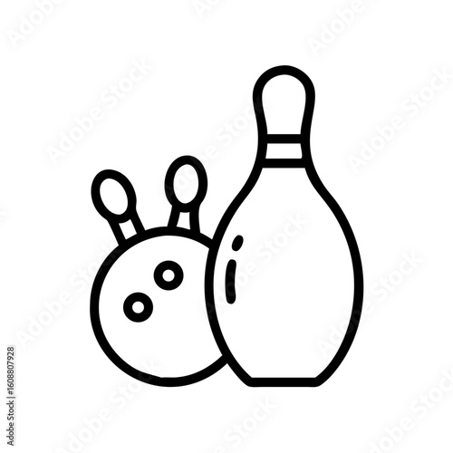 Icon of a bowling ball and pins representing the sport