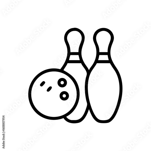 Icon of a bowling ball and pins representing the sport