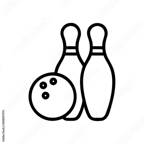 Icon of a bowling ball and pins representing the sport