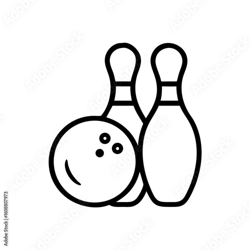 Icon of a bowling ball and pins representing the sport
