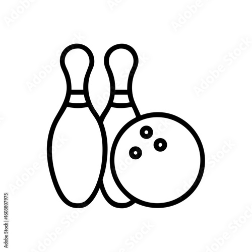Icon of a bowling ball and pins representing the sport