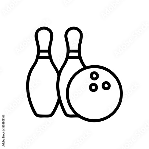 Icon of a bowling ball and pins representing the sport