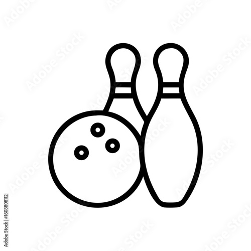 Icon of a bowling ball and pins representing the sport