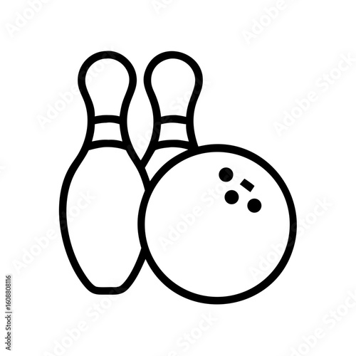 Icon of a bowling ball and pins representing the sport