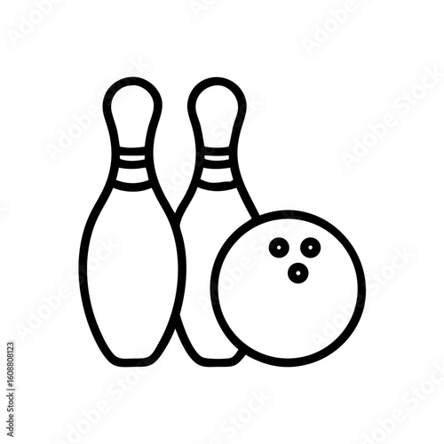 Icon of a bowling ball and pins representing the sport