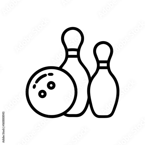 Icon of a bowling ball and pins representing the sport