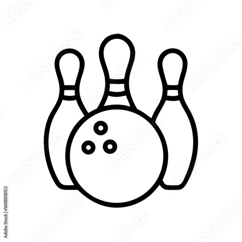 Icon of a bowling ball and pins representing the sport
