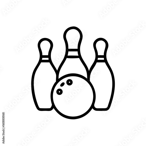 Icon of a bowling ball and pins representing the sport