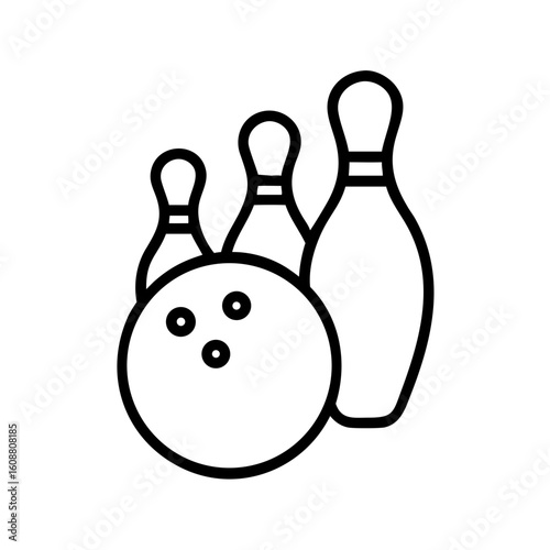 Icon of a bowling ball and pins representing the sport