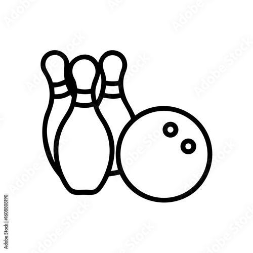 Icon of a bowling ball and pins representing the sport