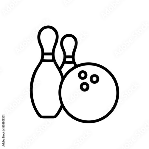 Icon of a bowling ball and pins representing the sport