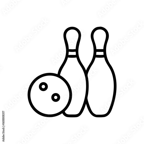 Icon of a bowling ball and pins representing the sport